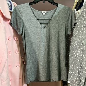 NWOT Garage Simple Cut Out Gray Tee